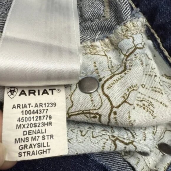 Ariat Jeans Mens 31X30 Blue Denali M7 Straight Leg Slim Fit Western Workwear - Picture 10 of 14